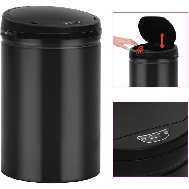 Roskakori automaattisella anturilla musta hiiliteräs 30 l_1