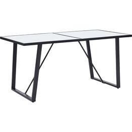 Ruokapöytä valkoinen 160x80x75 cm karkaistu lasi