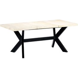 Ruokapöytä valkoinen 180x90x75 cm mangopuu