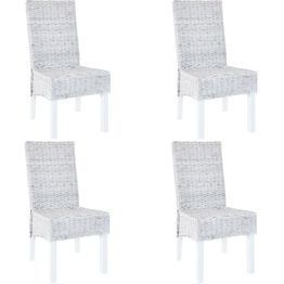 Ruokatuolit 4 kpl harmaa kubu-rottinki ja mangopuu