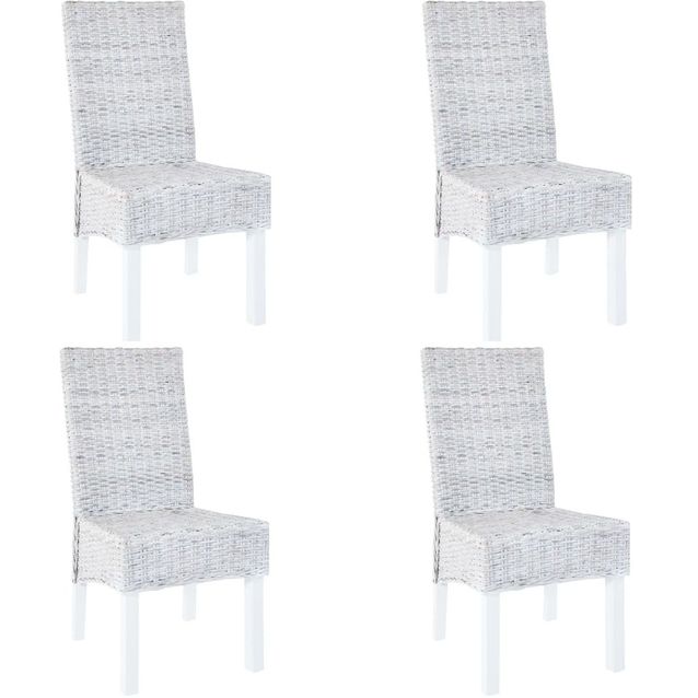 Ruokatuolit 4 kpl harmaa kubu-rottinki ja mangopuu_1