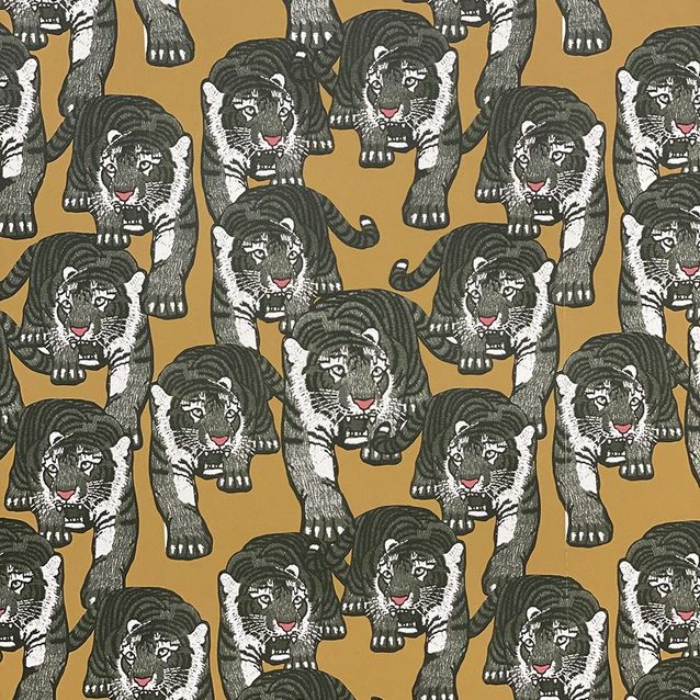 Tapetti Studio Lisa Bengtsson Love sinappi/harmaa