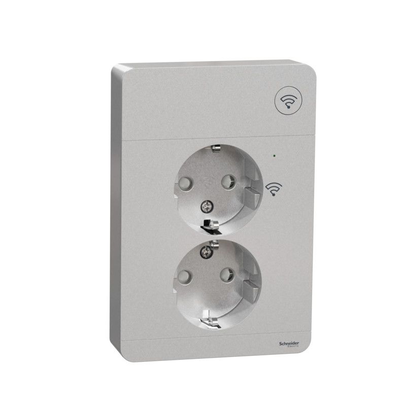 Älypistorasia Schneider Electric Wiser Exxact 2-osainen UPJ Zigbee metalli