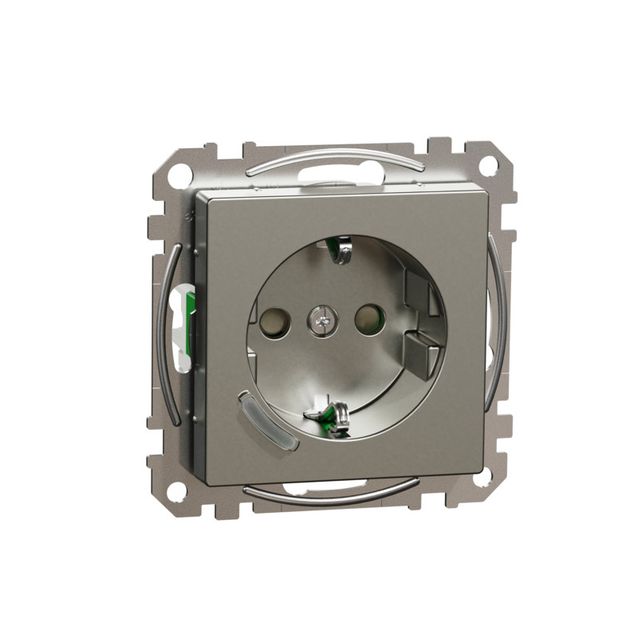 Älypistorasia Schneider Electric Wiser Exxact, 1-osainen, UPJ Zigbee, metalli