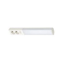 LED-työpistevalaisin Airam Handy 450, 5W/830/840, 450x74mm, 2-osainen pistorasia+kytkin, IP21, valkoinen/opaali