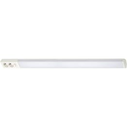 LED-työpistevalaisin Airam Handy 1100, 14W/830/840, 1100x74mm, 2-osainen pistorasia+kytkin, IP21, valkoinen/opaali