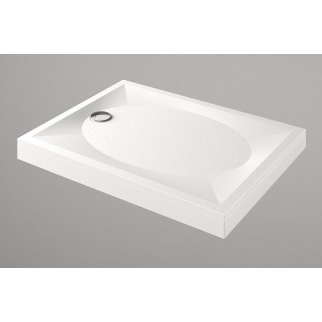 Suihkukulman allas Interia S0019-SET kivimassa 120x80cm valkoinen