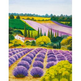 Kuvatapetti Marburg Glööckler Pompöös Provence 35642, 270x212cm, maisema, violetti/vihreä