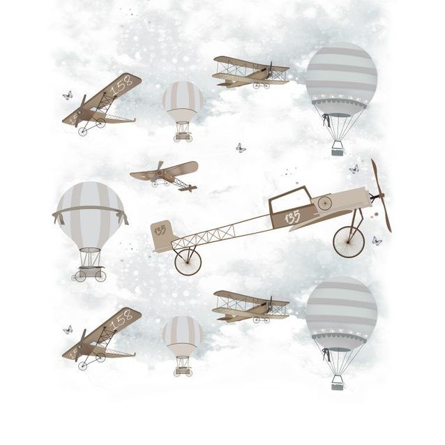 Lastenhuoneen tapetti Kids Walls 45859, vinyylipinta, 1.59x2.7m, harmaa