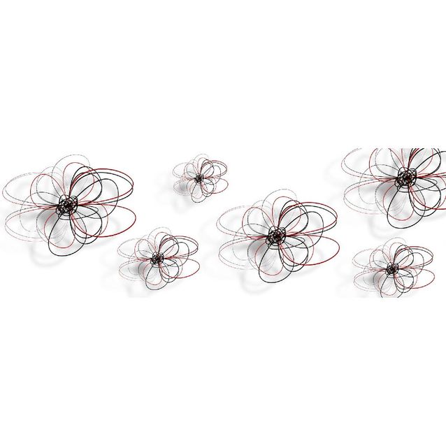 Välitilatarra Dimex Red-Black Flowers 180-350x60cm