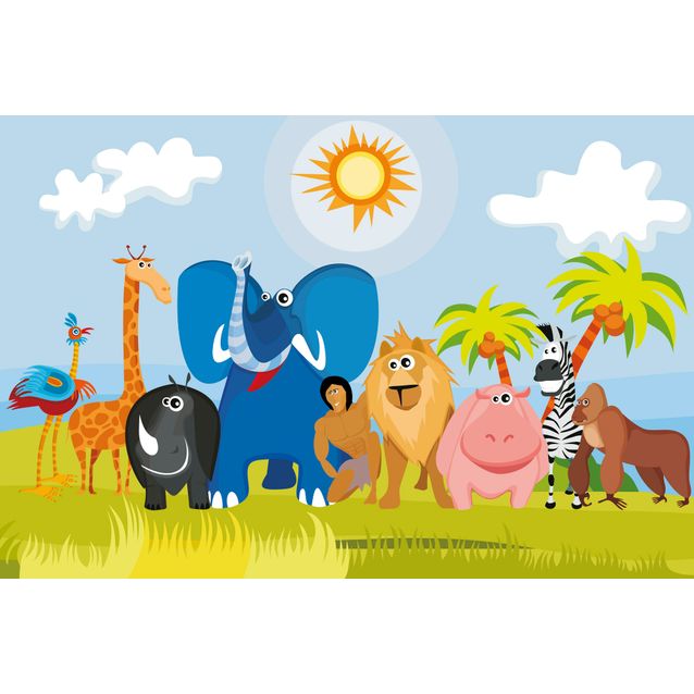 Lastenhuoneen tapetti Dimex Africa Animals, 375x250cm