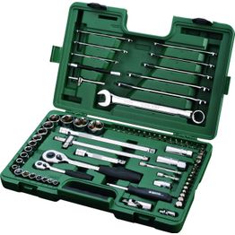 Hylsy/kiintolenkkiavainsarja Sata 1/4"-1/2" 76 osaa