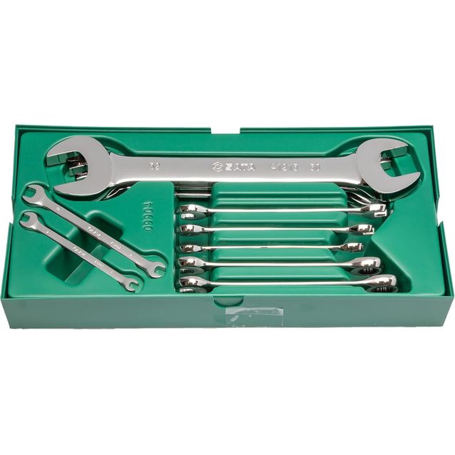 Työkalusarja työkaluvaunuun Sata räikkä/kiintoavaimet 6-32 mm 10 osaa