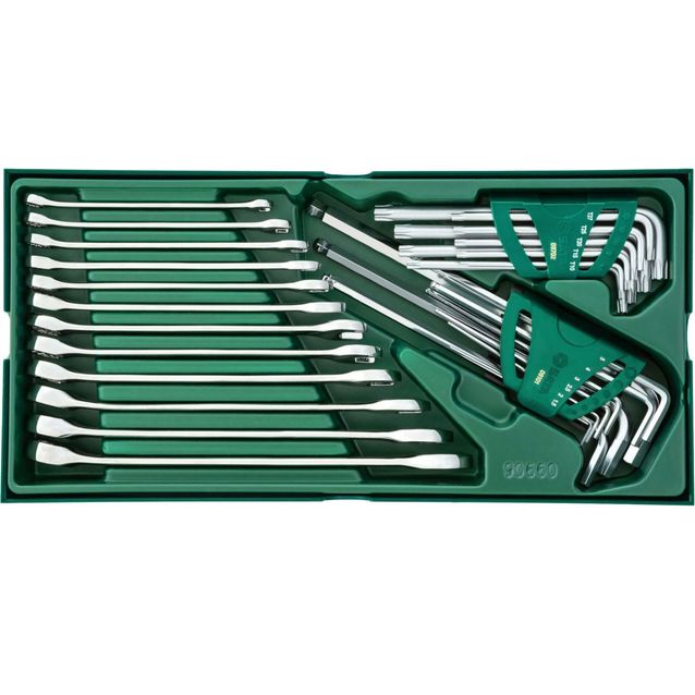 Työkalusarja työkaluvaunuun Sata kiintolenkki/kuusiokolo/TX-avaimet 30 osaa