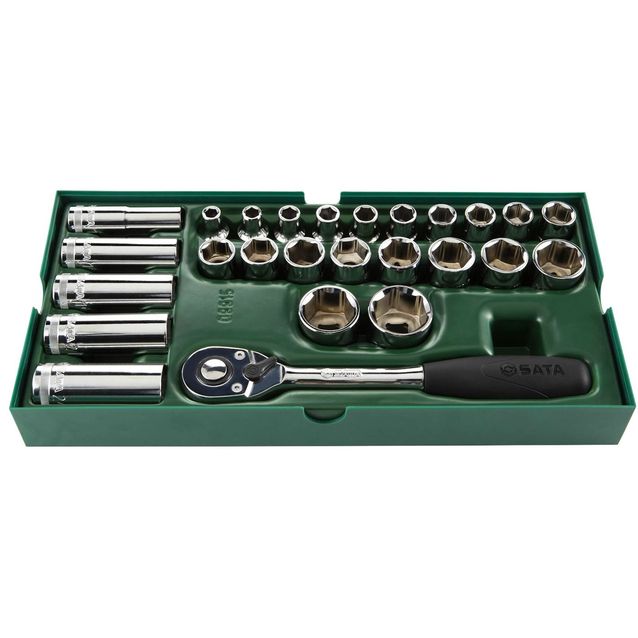 Työkalusarja työkaluvaunuun Sata räikkä+hylsysarja 26 osaa