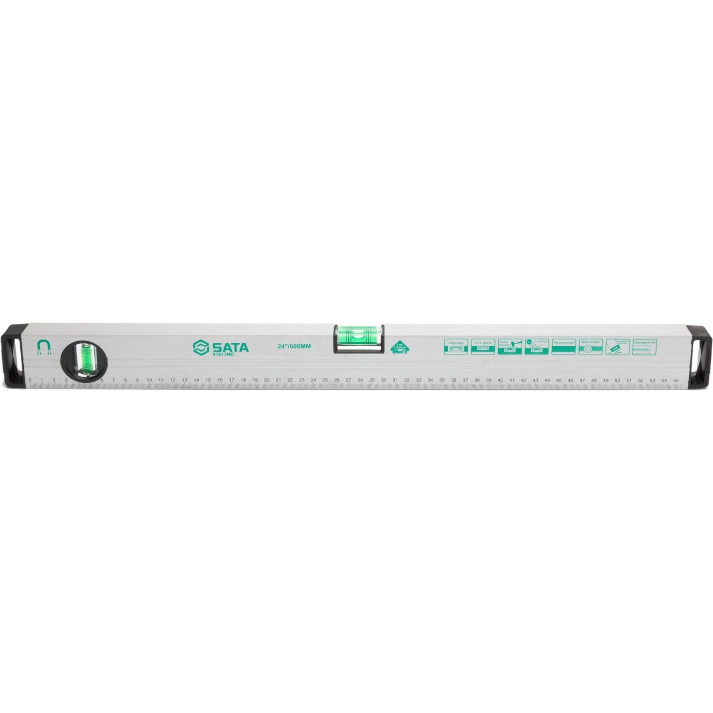 Magneettinen vesivaaka Sata 120 cm tarkkuus 0,5 mm/1 mm