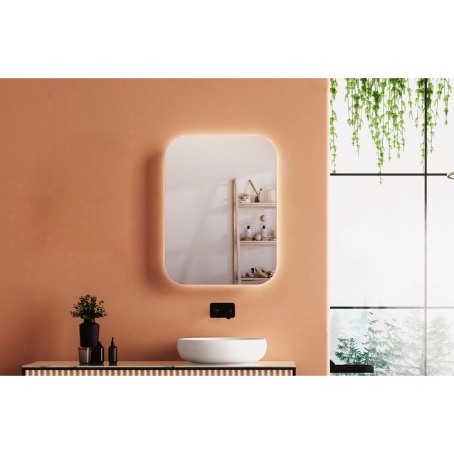 Peilikaappi LED-valolla Loevschall 600x800mm 3000K musta