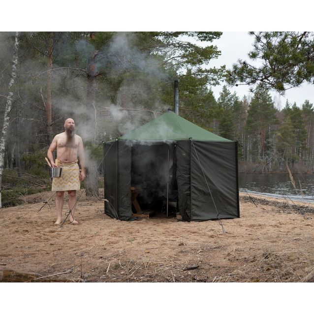 Telttasauna Savotta Hiisi 4 kamiina ja kiviritilä