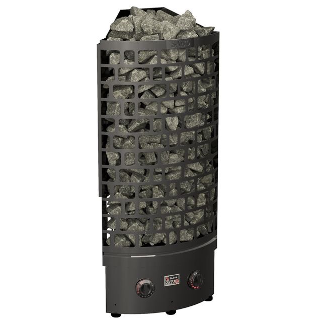 Sähkökiuas SAWO Aries Corner Black NB, 4.5kW, 3-6m³, kiinteä ohjaus