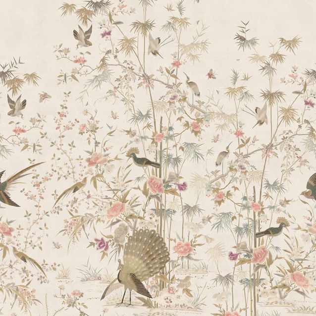 Mittatilaustapetti Chinoiserie Garden, Eggshell (S10415)