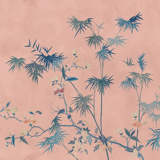 Mittatilaustapetti Bamboo Grove, Pink, vaaleanpunainen (S10422)