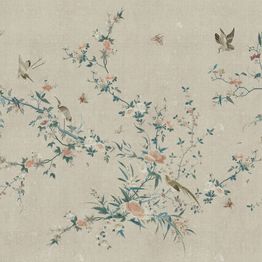 Mittatilaustapetti Sandberg Bloom, Gray, harmaa (S10426)