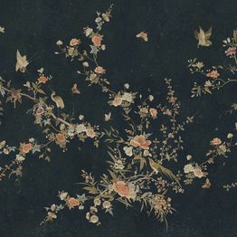 Mittatilaustapetti Sandberg Bloom, Midnight Blue, sininen (S10428)