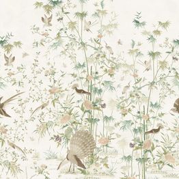 Mittatilaustapetti Sandberg Chinoiserie Garden, Light Green, vihreä (S10543)