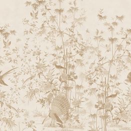 Mittatilaustapetti Sandberg Chinoiserie Garden, Beige, beige (S10544)