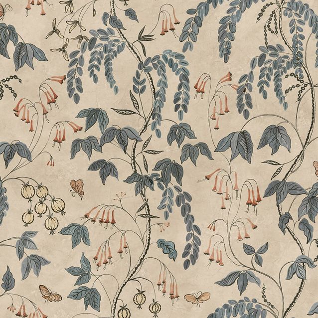 Mittatilaustapetti Ottilia, Misty Blue, sininen (S10574)
