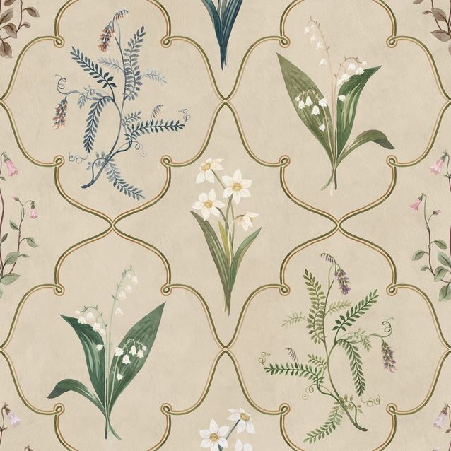 Mittatilaustapetti Louise, Clay (S10575)