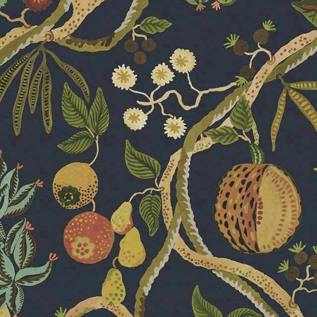 Mittatilaustapetti Tree of Life Mural, Dark Blue, sininen (S10582)