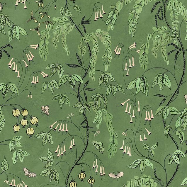 Mittatilaustapetti Ottilia, Green, vihreä (S10585)