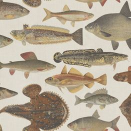 Mittatilaustapetti Sandberg Scandinavian Fish, Beige, beige (S10728)