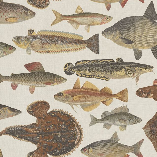 Mittatilaustapetti Scandinavian Fish, Beige, beige (S10728)