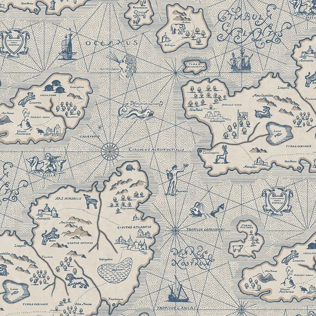Mittatilaustapetti Ferdinand, Blue, sininen (S10734)