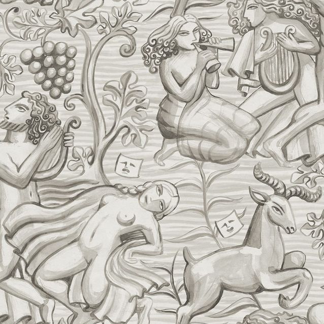 Mittatilaustapetti Baccus, Graphite (S10757)