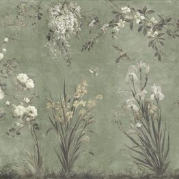 Mittatilaustapetti Sandberg Nicola, Sage Green, vihreä (S10815)
