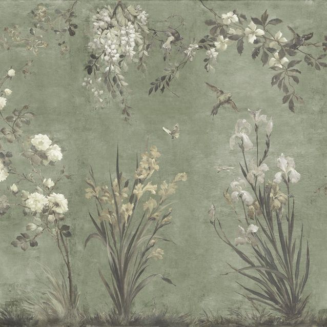 Mittatilaustapetti Nicola, Sage Green, vihreä (S10815)