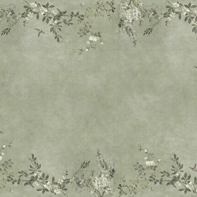 Mittatilaustapetti Luca Rectangle, Sage Green, vihreä (S10833)
