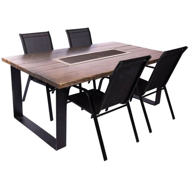 Grillipöytä SocialBBQ 4 + 2 hengelle, 190x113cm