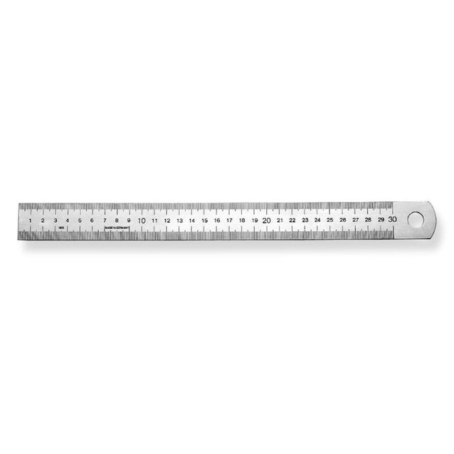 Mittaviivain Scala 498, 300x30x1mm, ruostumaton teräs