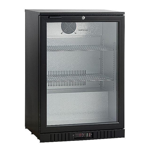 Jääkaappi lasiovella Scandomestic SC141HE, 60cm, musta