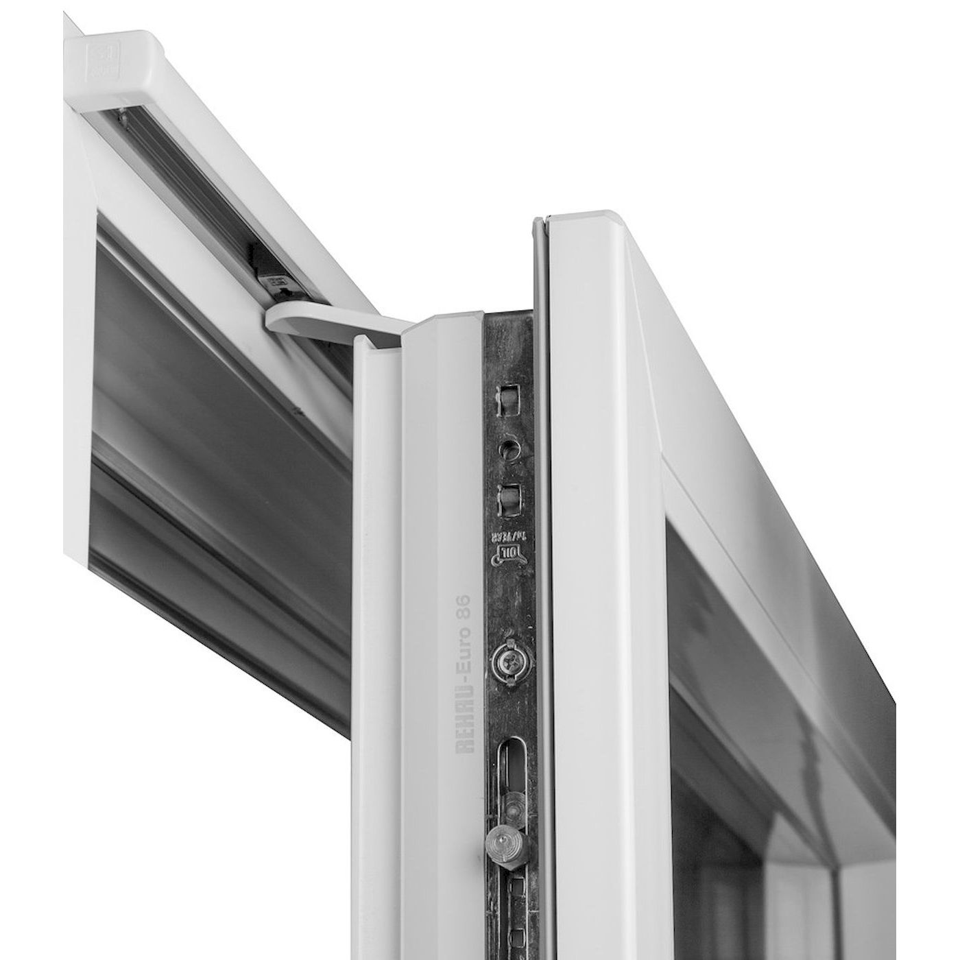 Terassin liukuovi Seicom Portal PSK 200Z A 3K, PVC, 2-osainen, 3-lasinen mittatilausovi