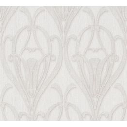 Tapetti Sandudd Mata Hari 38091-3, vinyylipinta, ornamentti, valkoinen