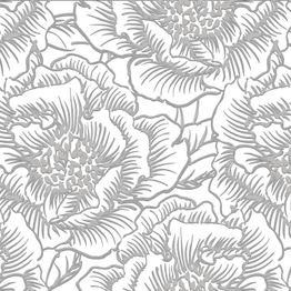 Tapetti Decor Maison Silva 5405-4, puoni, ruusu, romanttinen, harmaa