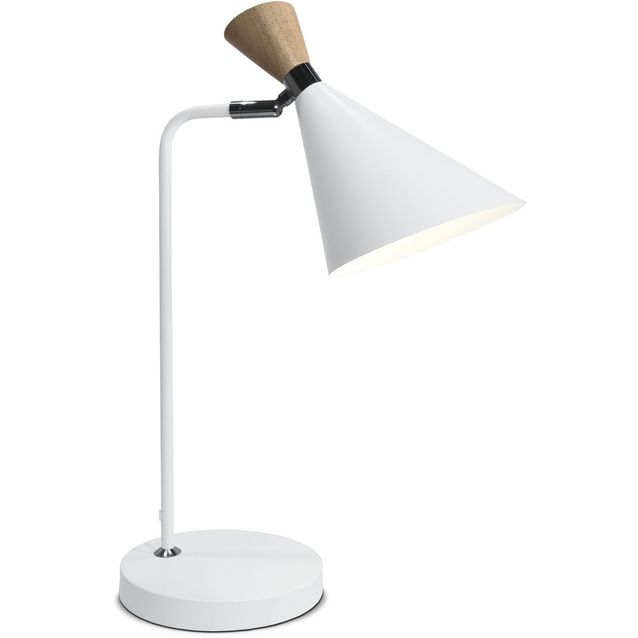 Pöytävalaisin Sessak Adam, mattavalkoinen/vaalea puu