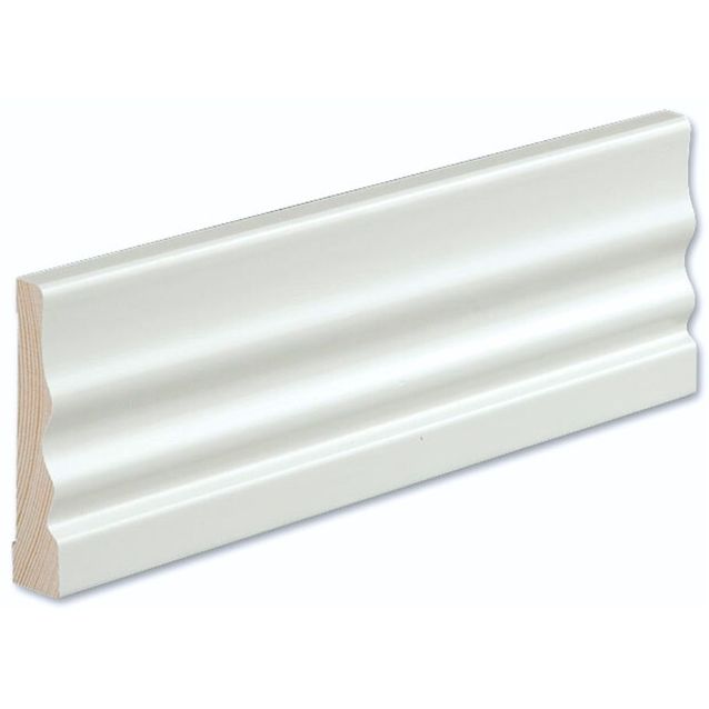 Peite-/jalkalista Kinos 15x70x3600 mm valkoinen 5 kpl/pak