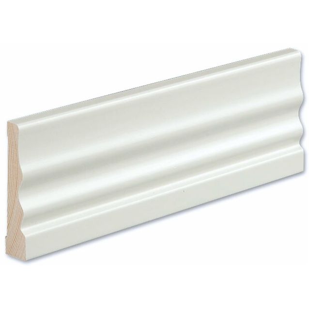 Peite-/jalkalista Kinos 15x90x3600 mm valkoinen 5 kpl/pak