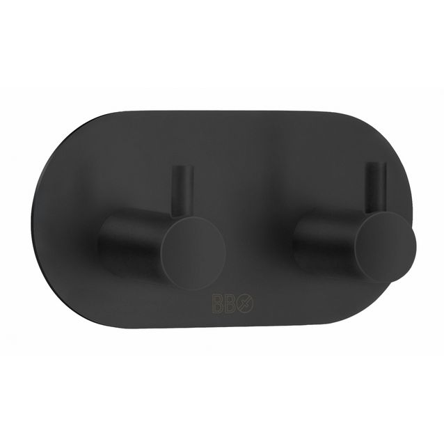 Kaksoiskoukku Beslagsboden Design BB1102 mattamusta rst